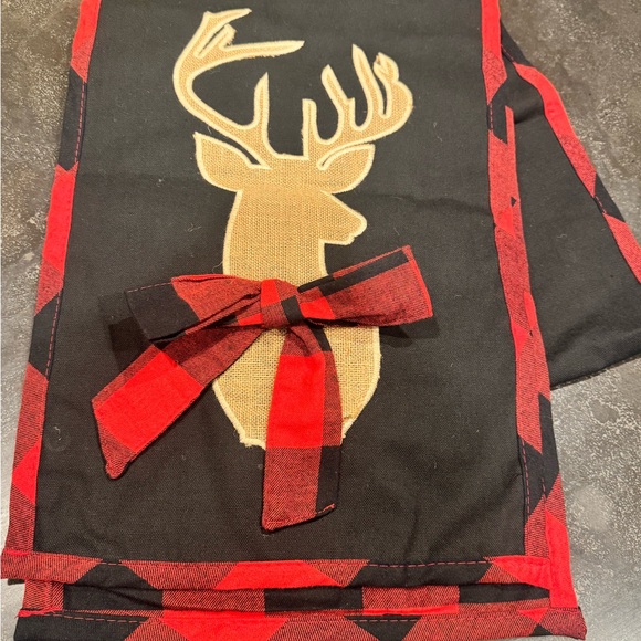 Buffalo Red Plaid Reindeer Christmas Table Runner - Picture 2 of 10